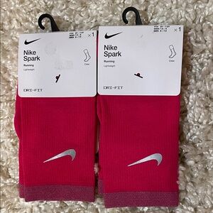 Nike Spark Red and Gray Crew Socks